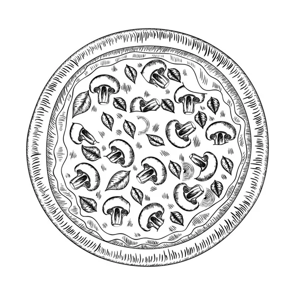 Delicious italian pizza isolated icon — Stock Vector