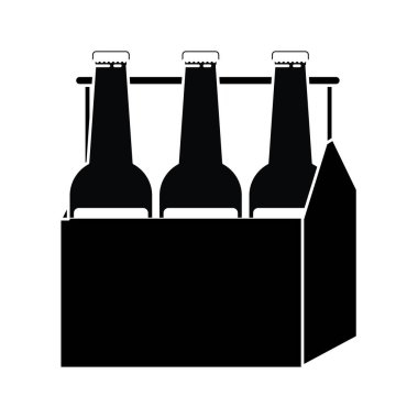 kutu bira şişeleri izole simgesiyle