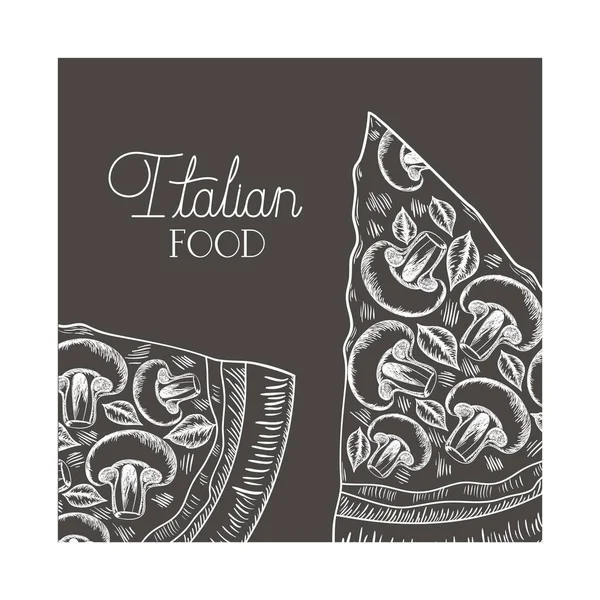 Delicious italian pizza isolated icon — Stock Vector