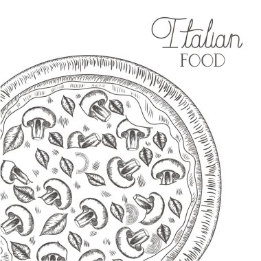 lezzetli İtalyan pizza izole simgesi