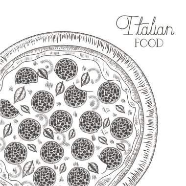 lezzetli İtalyan pizza izole simgesi