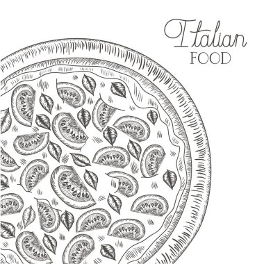 lezzetli İtalyan pizza izole simgesi