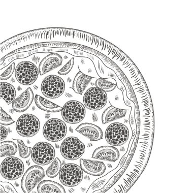 lezzetli İtalyan pizza izole simgesi