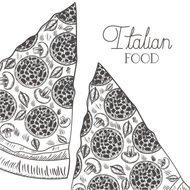 lezzetli İtalyan pizza izole simgesi