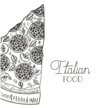 lezzetli İtalyan pizza izole simgesi