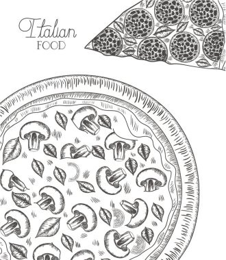 lezzetli İtalyan pizza izole simgesi
