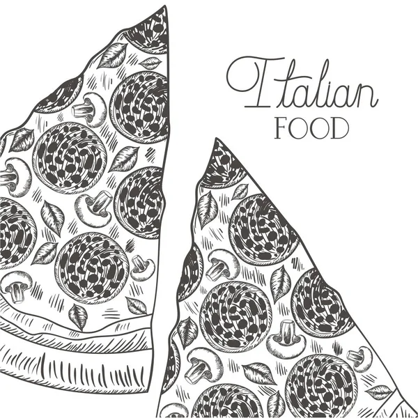 Deliciosa pizza italiana icono aislado — Vector de stock