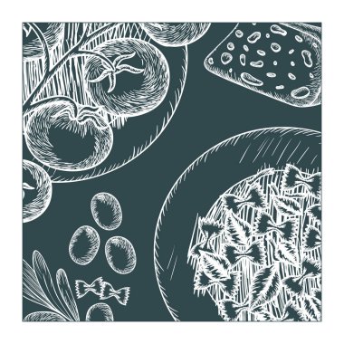 lezzetli İtalyan yemekleri paterni