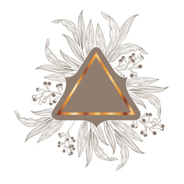 bitkiler ve otlar izole simgesi olan çerçeve