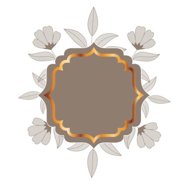 bitkiler ve otlar izole simgesi olan çerçeve