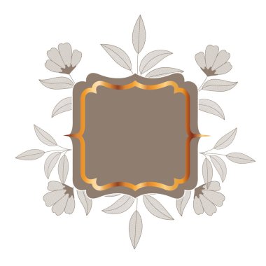 bitkiler ve otlar izole simgesi olan çerçeve