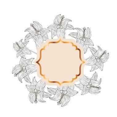 bitkiler ve otlar izole simgesi olan çerçeve