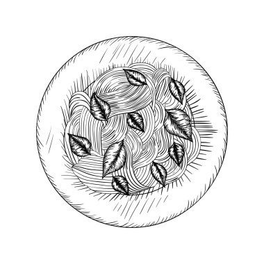 lezzetli makarna İtalyan izole simgesi