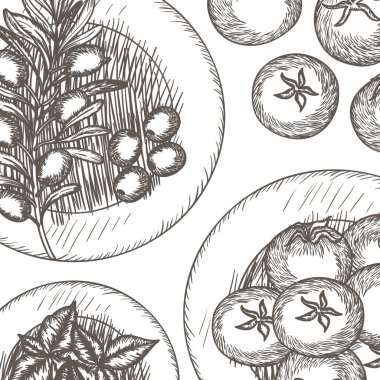 lezzetli İtalyan yemekleri paterni