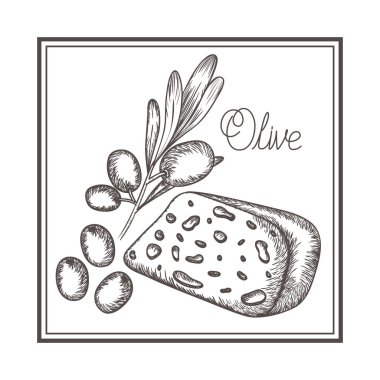 lezzetli peynir ve zeytin izole simgesi