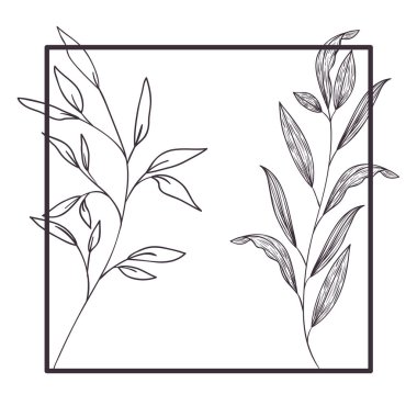 çiçek desen ve izole simgesi yapraklar