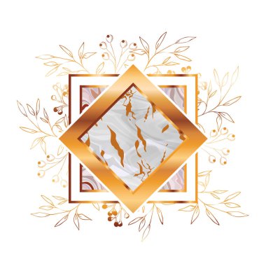 golden square with frame icon clipart