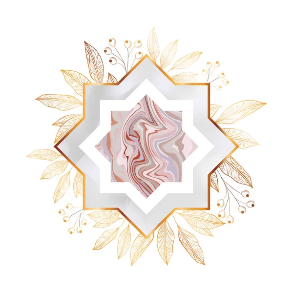 Étoile dorée avec icône cadre — Image vectorielle
