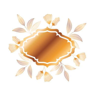 bitkiler ve otlar izole simgesi olan çerçeve