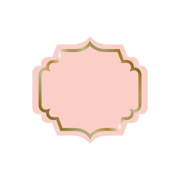 Elegante marco dorado aislado icono — Vector de stock