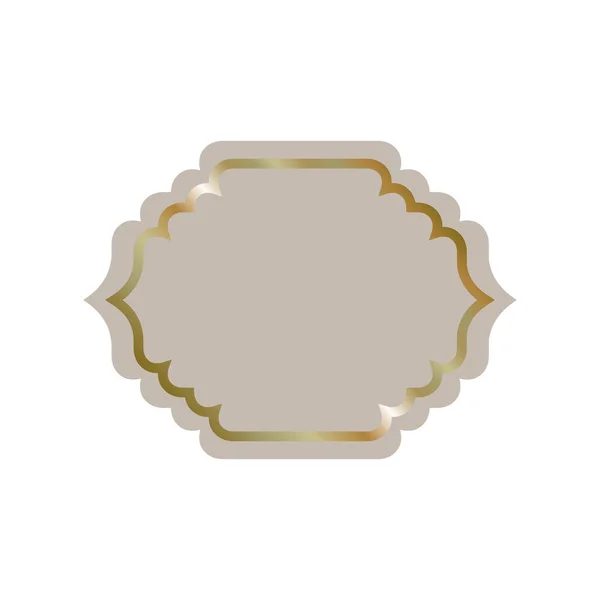 Elegante marco dorado aislado icono — Vector de stock