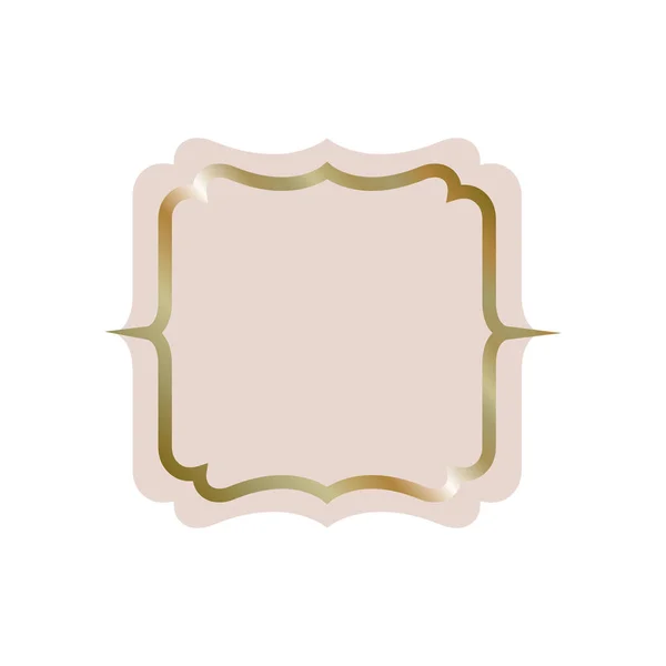 Елегантна рамка золота ізольована іконка — стоковий вектор
