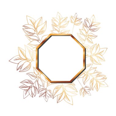 bitkiler ve otlar izole simgesi olan çerçeve