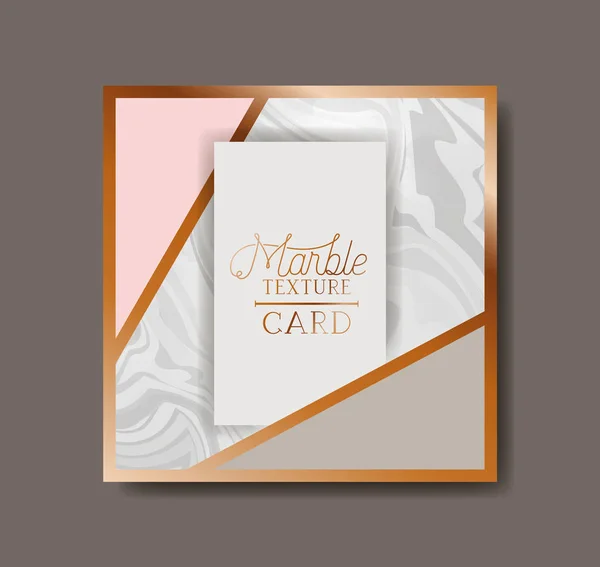 Cadre carré doré texture marbre — Image vectorielle