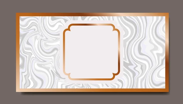 Rectangle doré avec cadre victorien texture marbre — Image vectorielle