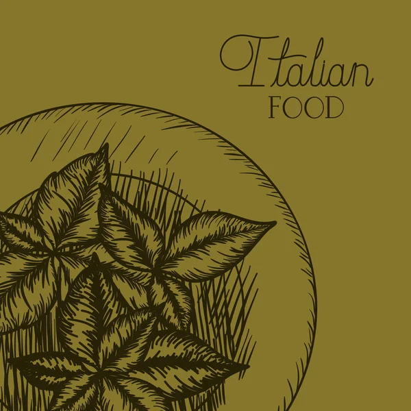 ダッシュ イタリアンで描かれた植物を葉します。 — ストックベクタ