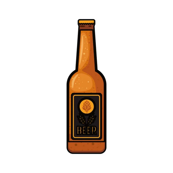 Garrafa de cerveja ícone isolado — Vetor de Stock