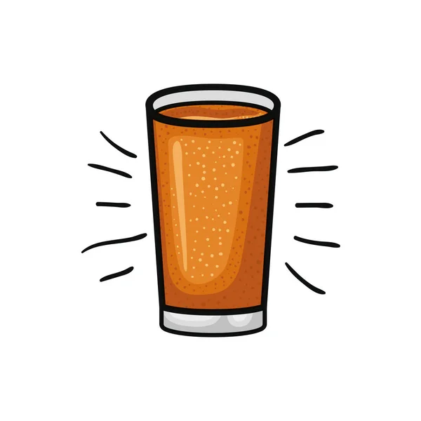 Glas met bier geïsoleerd icoon — Stockvector