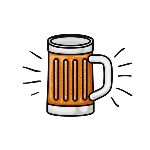 Γυαλί με μπύρα απομονωμένο εικονίδιο — Διανυσματικό Αρχείο