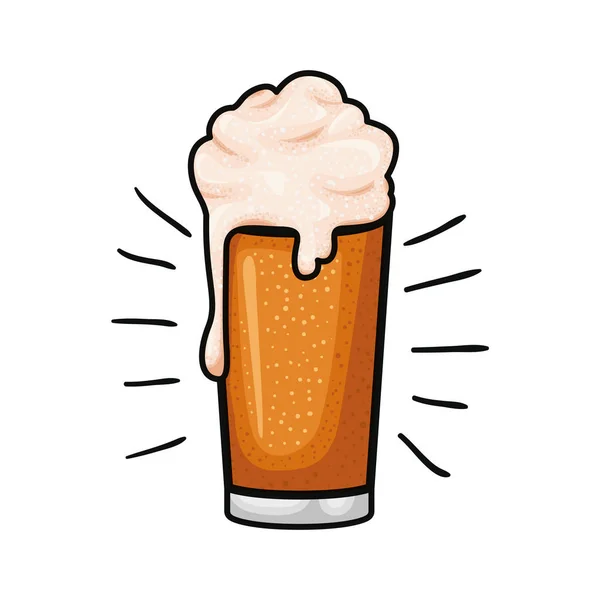 Beer with foam isolated icon — Stock Vector