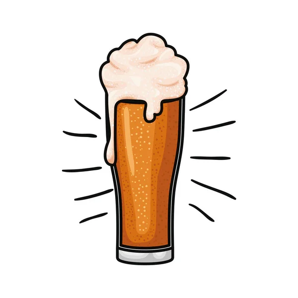 Beer with foam isolated icon — Stock Vector