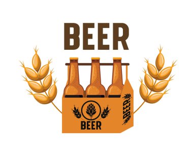 kutu bira şişeleri izole simgesiyle