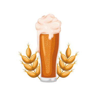 köpük ve buğday izole simgesi olan bira