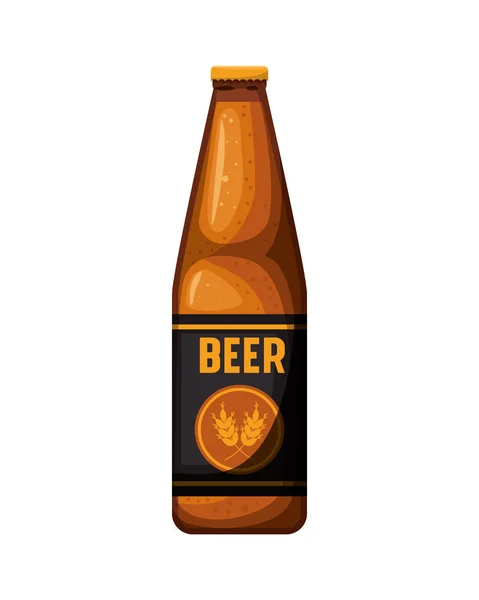 Botella de cerveza icono aislado — Vector de stock