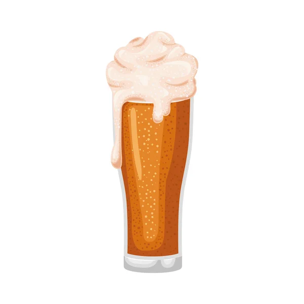 啤酒与泡沫隔离图标 — 图库矢量图片