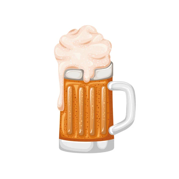 Beer with foam isolated icon — Stock Vector