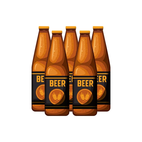 Garrafa de cerveja ícone isolado — Vetor de Stock