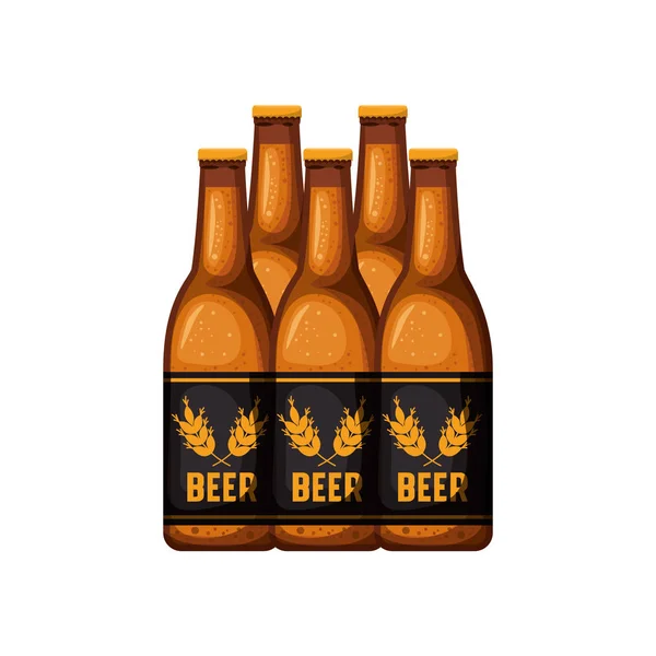 啤酒瓶隔离图标 — 图库矢量图片