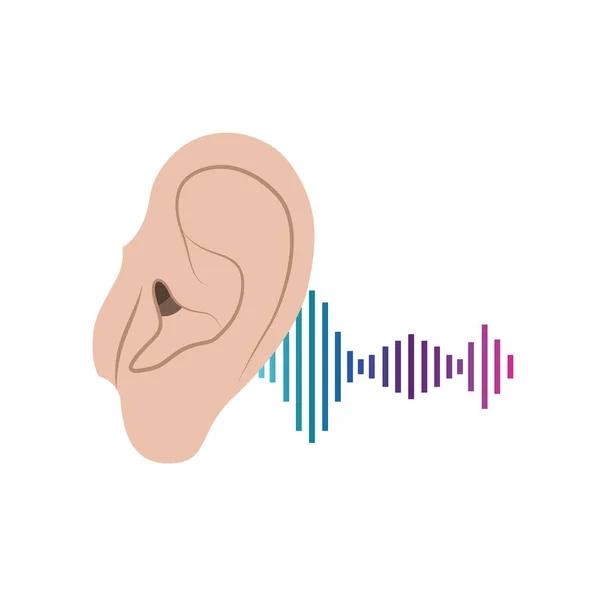 Ucho se zvukovou vlnou avatarem — Stockový vektor