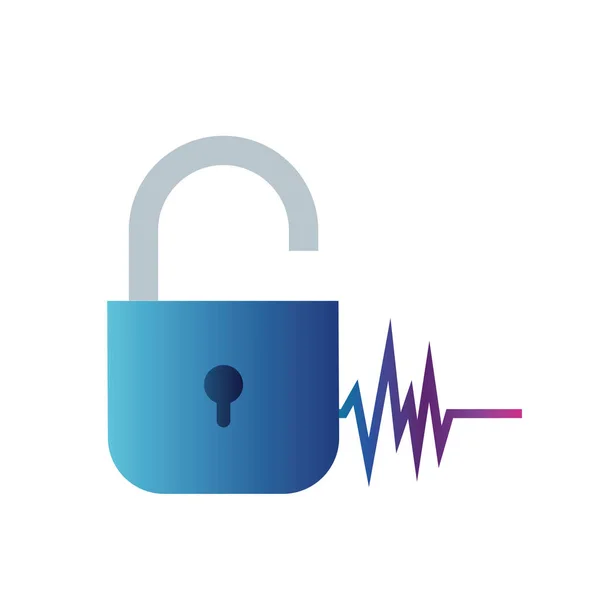 Candado de seguridad icono aislado — Vector de stock