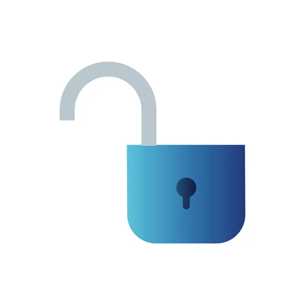 Cadenas de sécurité ouvert icône isolée — Image vectorielle