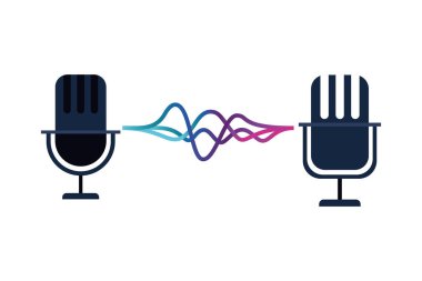 ses dalgası yalıtılmış simgesi olan mikrofon