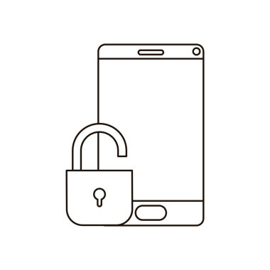 asma kilitli simgesi ile akıllı telefon cihazı