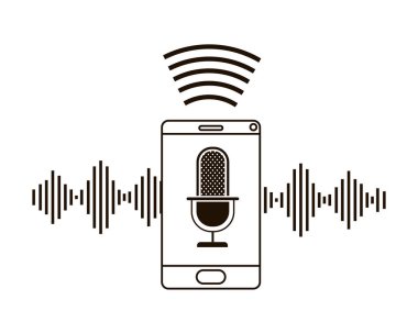 ses asistanı simgesi ile akıllı telefon