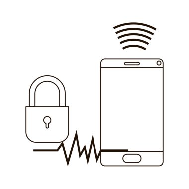 asma kilitli simgesi ile akıllı telefon cihazı