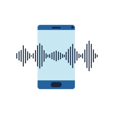 ses dalgası izole simgesi ile akıllı telefon